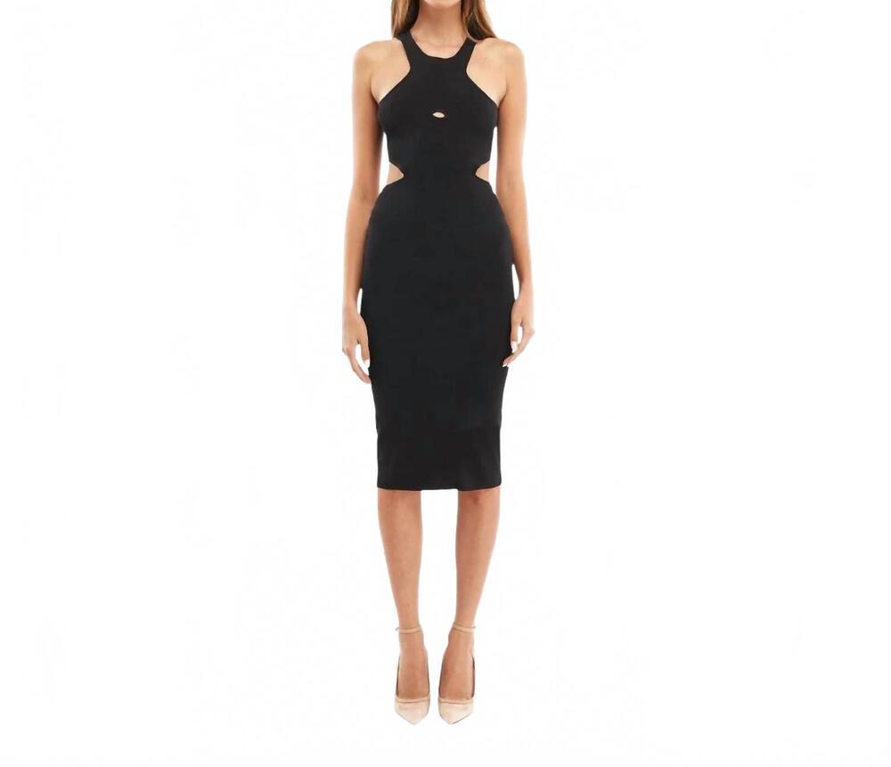 NEW MOTHER OF ALL devon knit cutout midi dress in black